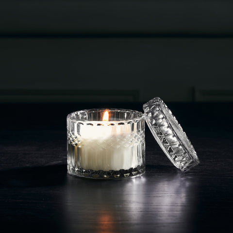 Grey Textured Glass Wax Filled Jar - Medium