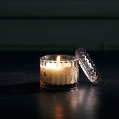 Dark Brown Textured Glass Wax Filled Jar - Medium