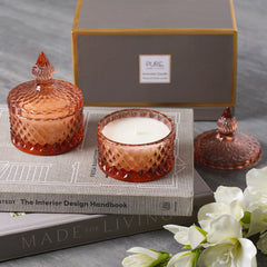 Fio Pink Wax Filled Glass Jars Small (Set-2)