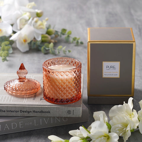 Fio Pink Wax Filled Glass Jars Large