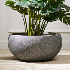 Antique Black Polyfibre Clay Pot Medium