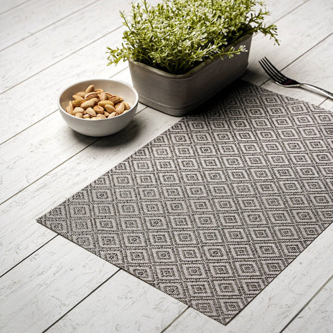 Set of 6 Silver Rhombus Mesh Placemat