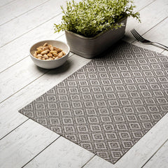Set of 6 Silver Rhombus Mesh Placemat
