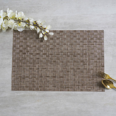 Set of 6 Antique Golden Chequered Mesh Placemat