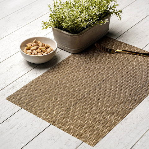 Set of 6 Golden Chequered Mesh Placemat