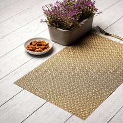 Set of 6 Golden Diamond Pattern Placemat