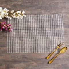 Set Of 6 Cream Chequered Mesh Placemat
