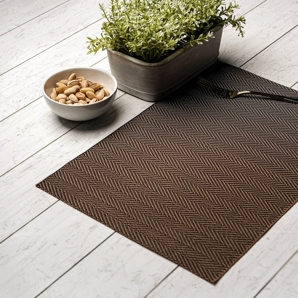 Set of 6 Brown Mesh Placemat