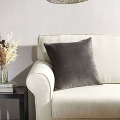 Herringbone Quilted Charcoal Cushion Cover