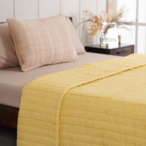 Yellow Superfine Voile Double Bed Quilt