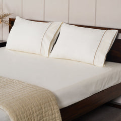 Bed Sheet piping - Ivory