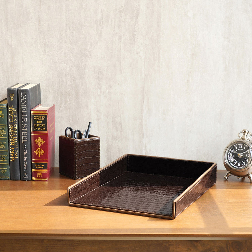 Brown Patterned Boris A4 Paper Tray