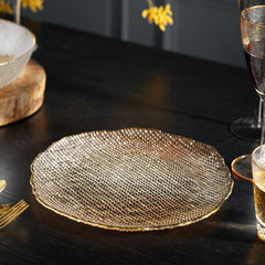 Gold Glass Fizz Textured Dinner Plate