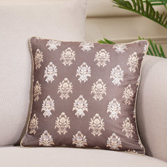 Embroidered Brown Cushion Cover