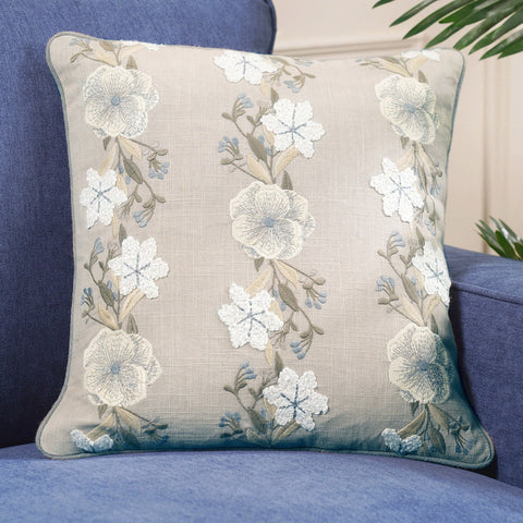 Floral Georgia Beige Cushion Cover