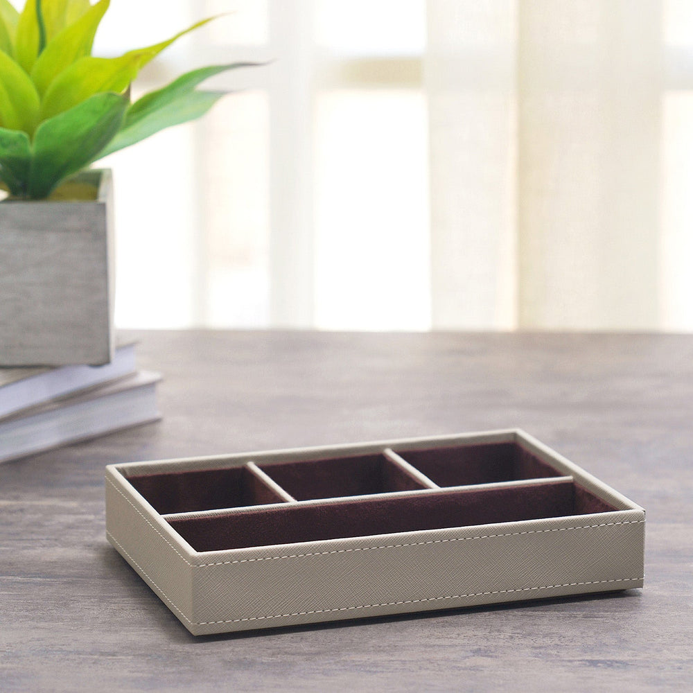 Beige Pelle 4-Part OrganizerTray