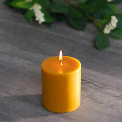 Set Of 2 Mustard Divine Pillar Candle Medium