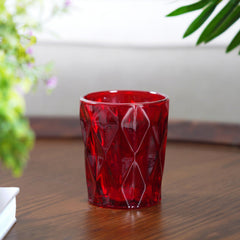 Set Of 6 Ruby Red Prism Textured Tumbler
