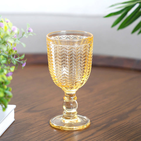 Set Of 6 Alma Light Amber Wine Glass