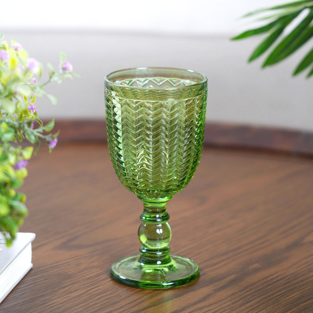 Set Of 6 Alma Dark Green Wine Glass