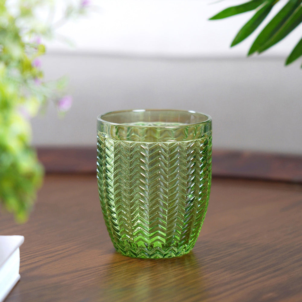 Set of 6 Ezra Dark Green Glass Tumbler