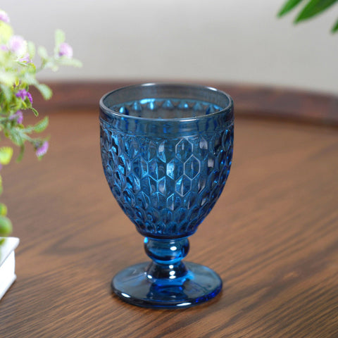 Set Of 6 Alma Navy Wine Glass