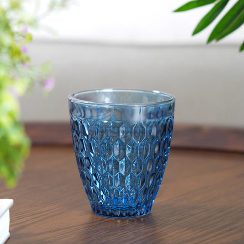 Set Of 6 Ezra Navy Glass Tumbler