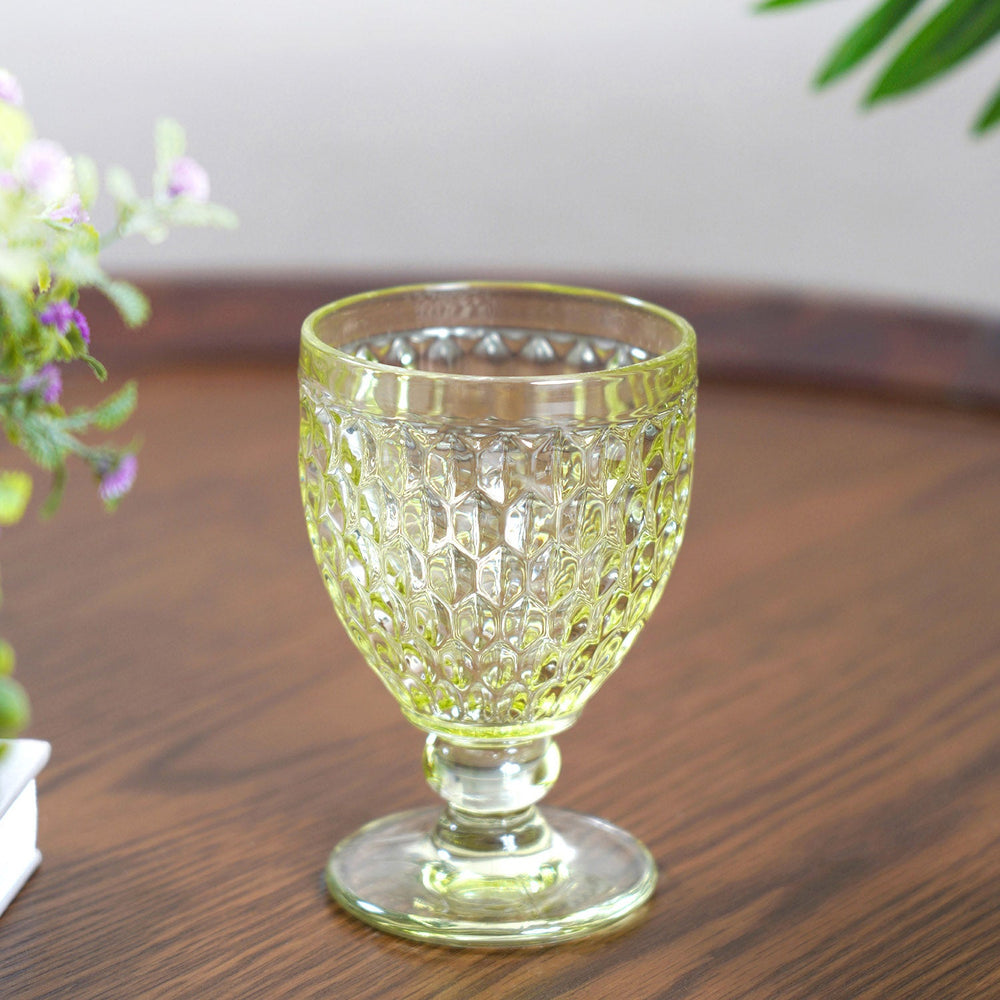 Set Of 6 Alma Light Green Wine Glass