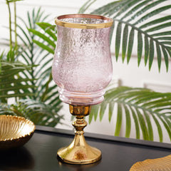 Hazel Gold Pink Candle Holder Small