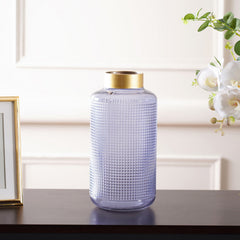 Sapphire Blue Dotted Glass Vase