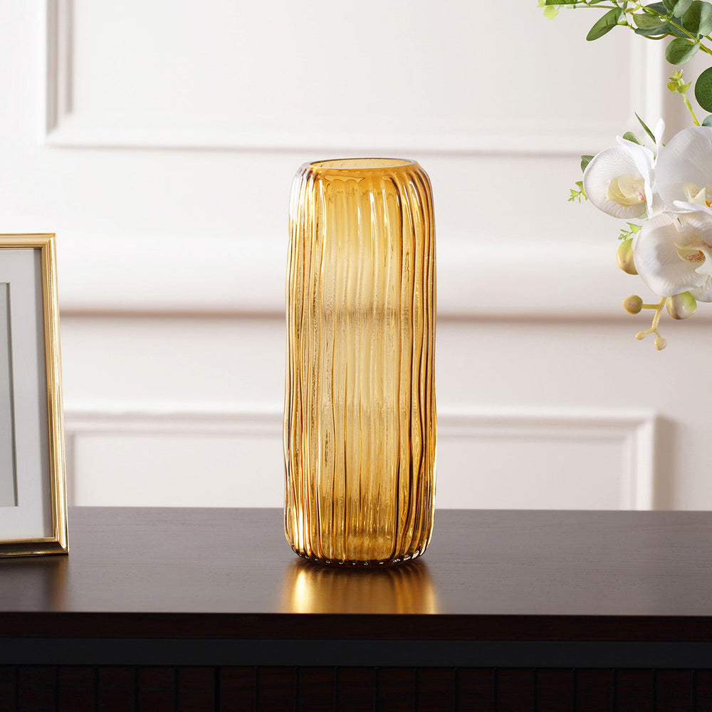 Citrine Gold Textured Glass Vase