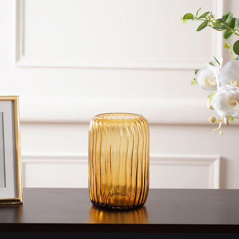 Citrine Gold Textured Glass Vase