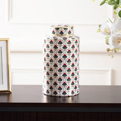 Intricate Floral White  Canister
