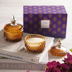 Citrine Brown Wax Filled Jar (Set-2)