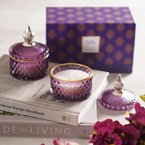 Iris Purple Wax Filled Jar (Set-2)
