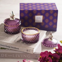 Iris Purple Wax Filled Jar (Set-2)