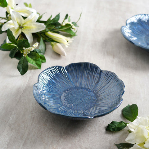 Blue Sapphire Floral Medium Platter