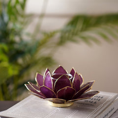 Iris Purple 22 Shells Lotus Capiz T-Light Holder