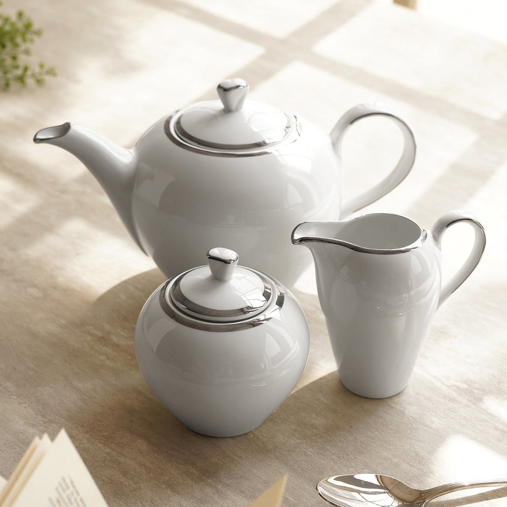 Classic Silver Line Tea Set