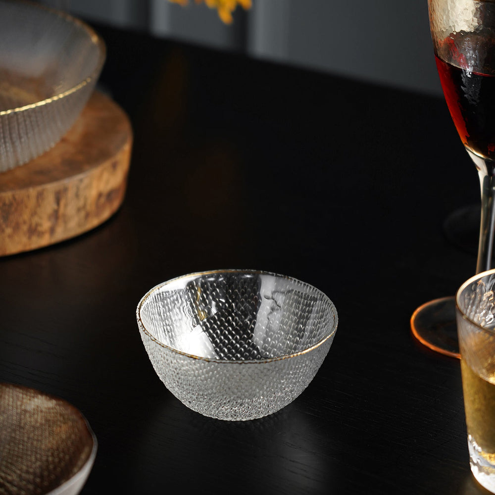 Clear Fizz Textured Glass Small Bowl