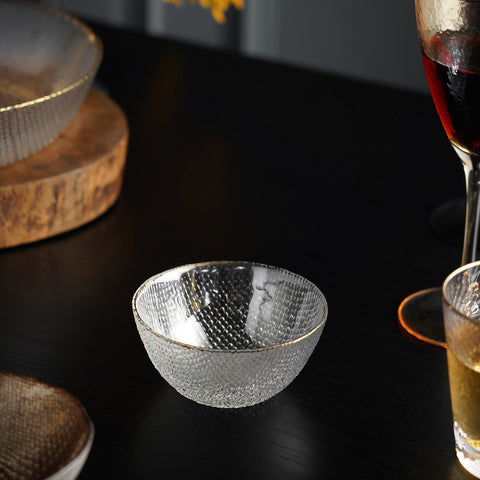 Clear Fizz Textured Glass Small Bowl