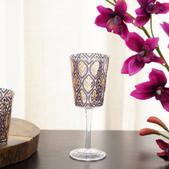 Iris Purple Decorative Wine Glass