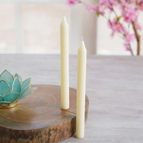 Set Of 4 Blissful White Taper Candles (S-2)