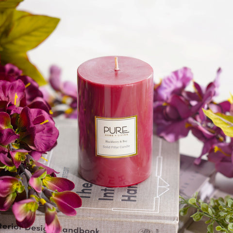Red Serene Pillar Candle Large