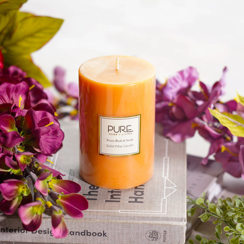 Yellow Serene Pillar Candle Large
