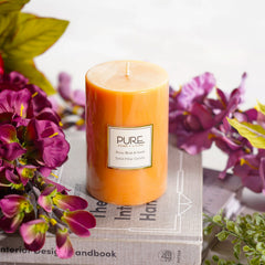 Yellow Serene Pillar Candle Large