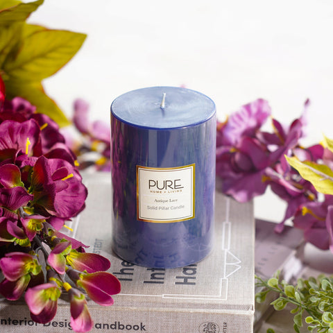 Blue Serene Pillar Candle Large