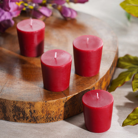 Red Serene Votive Candle (Set-4)