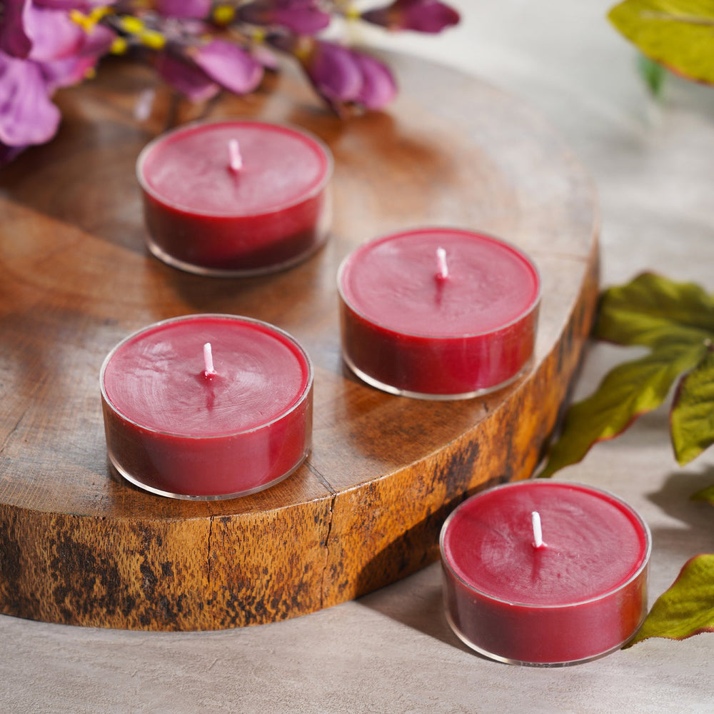 Red Serene Big Tea Lights (Set-16)