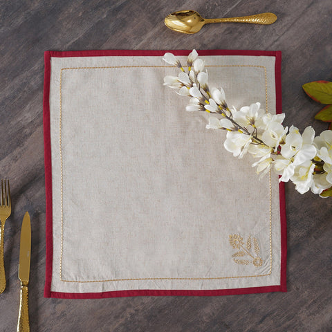 Set Of 6 Nyra Red Napkins